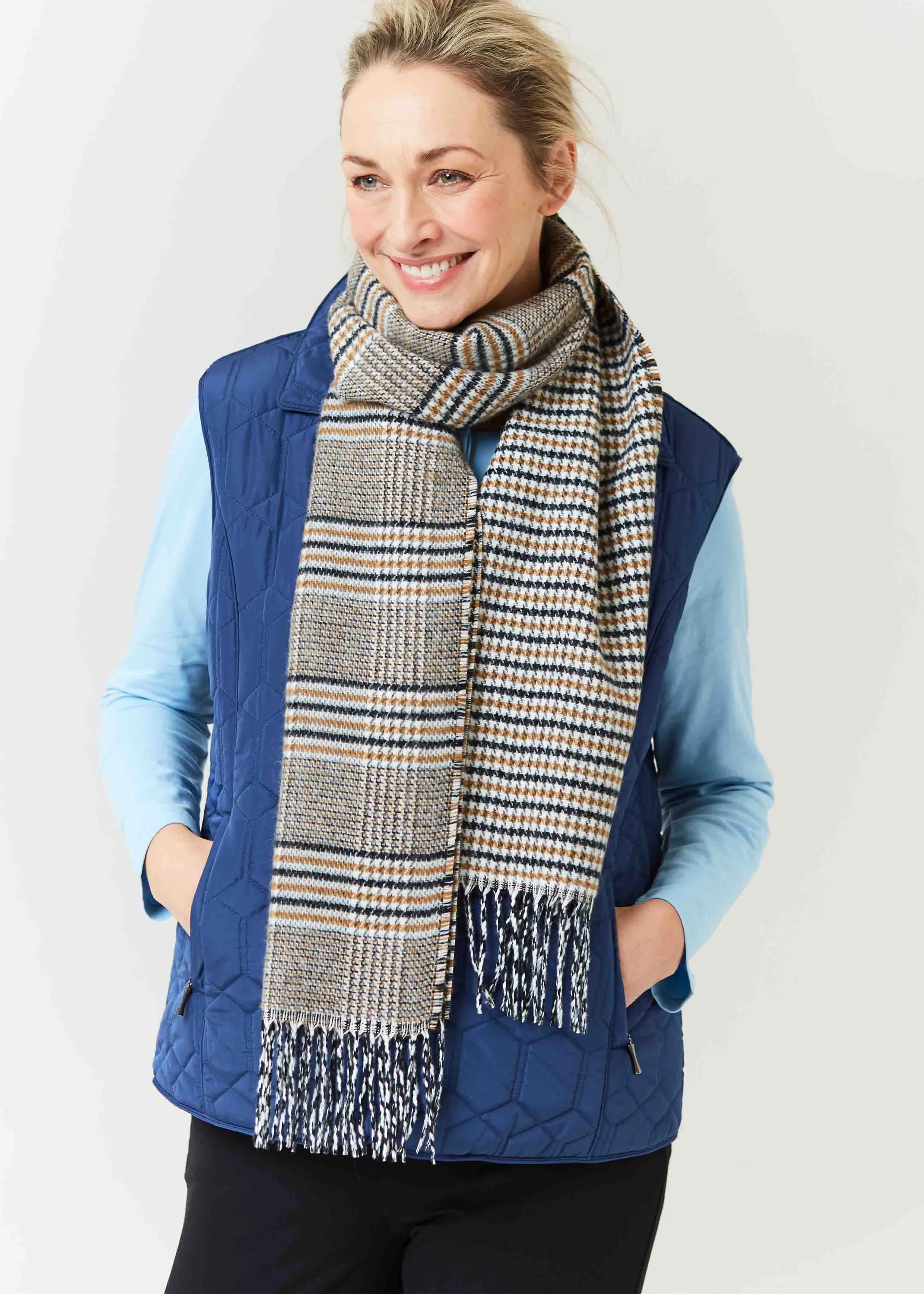 Karen Check Knitted Scarf