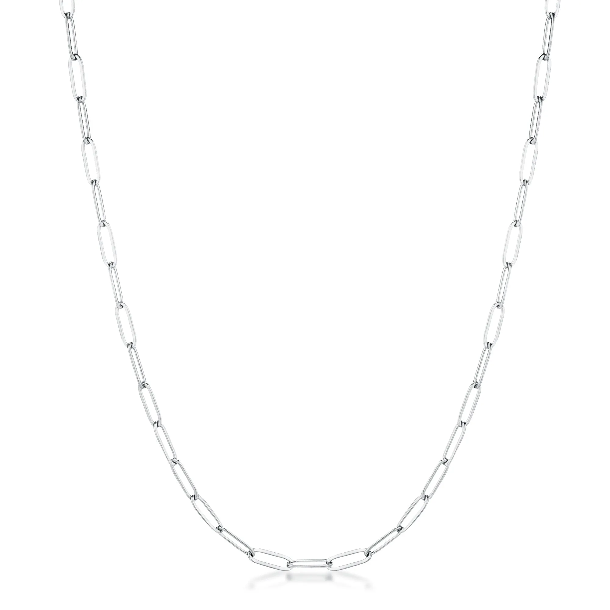 Kaylee 18” Silver Petite Paperclip Chain Linked Necklace