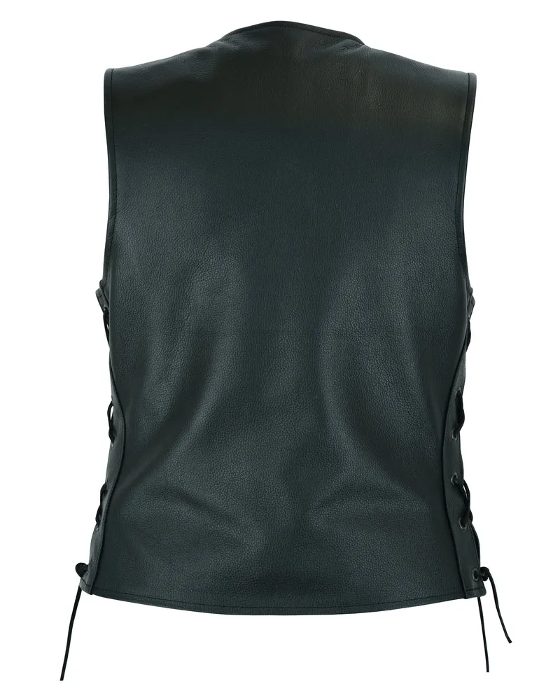 Leather Her Miles Single Panel Concealment Bike Night Leather Vest