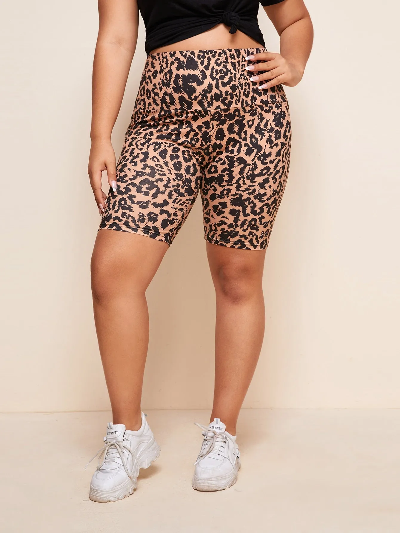 Leopard Short Plus Size Leggings