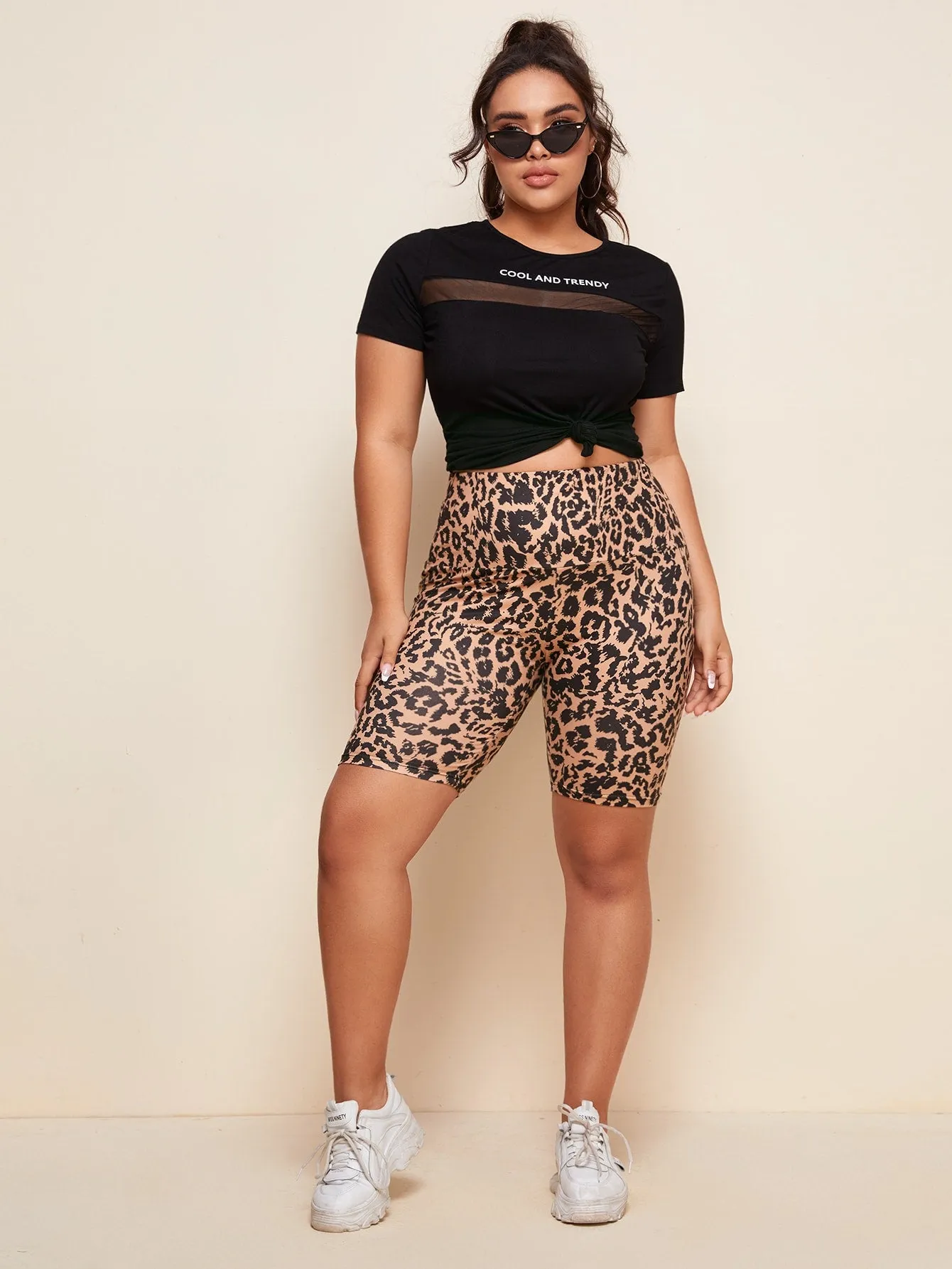 Leopard Short Plus Size Leggings