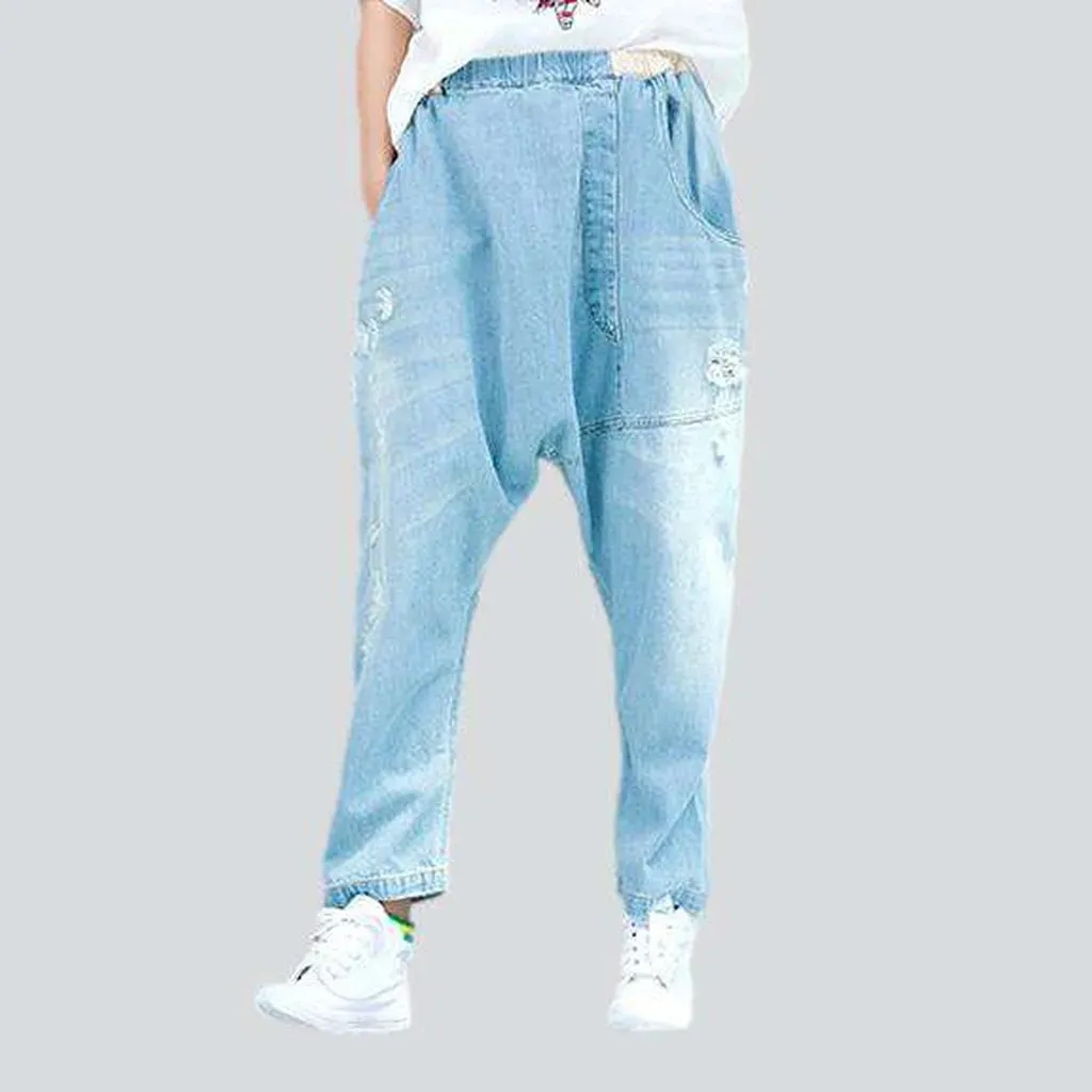 Light blue harem denim pants