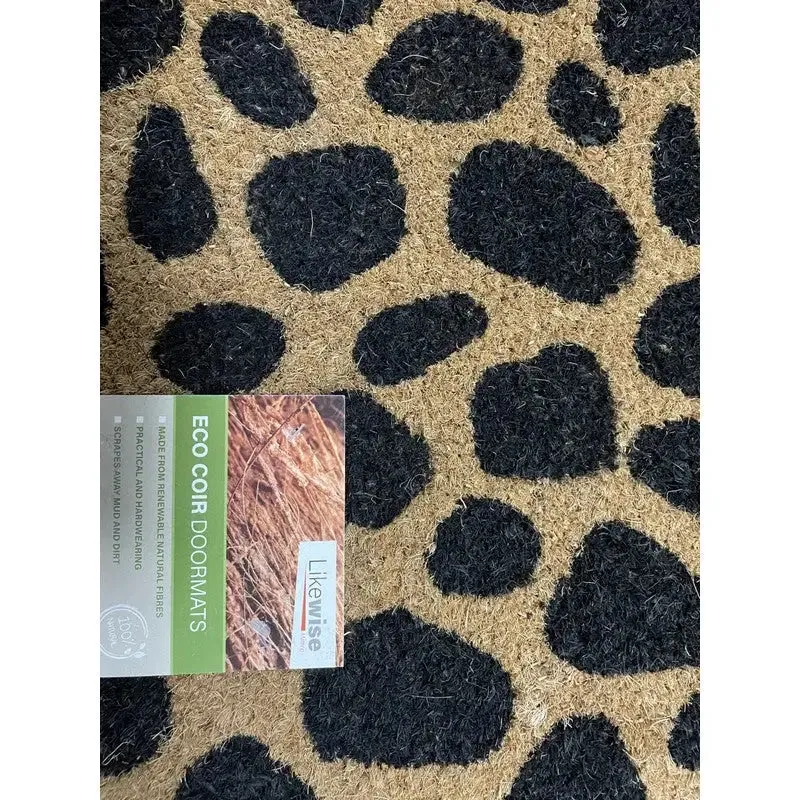 Likewise Gainsbourgh Coir Welcome Paw Print Door Mat - 75x45cm