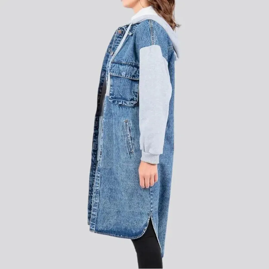 Long women's denim jacket