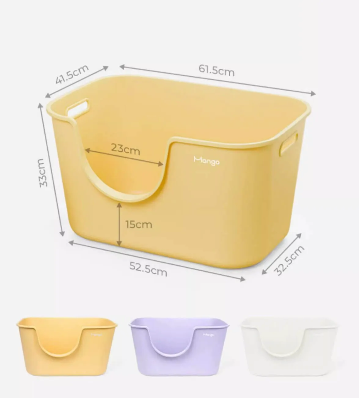 Macaron Cream Large High-quality Cat Litter Box with Litter Mat Fully Open Thicken Durable Toilet