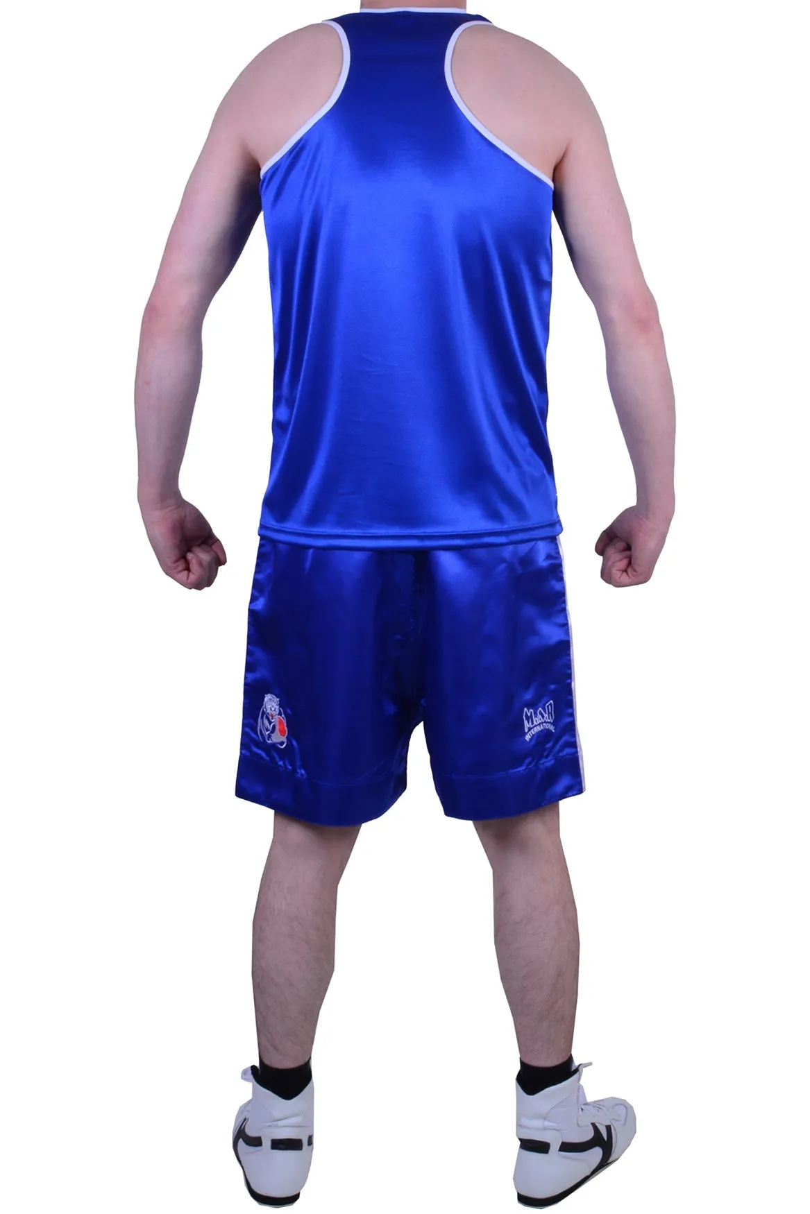 MAR-102B | Blue & White Boxing Shorts & Vest