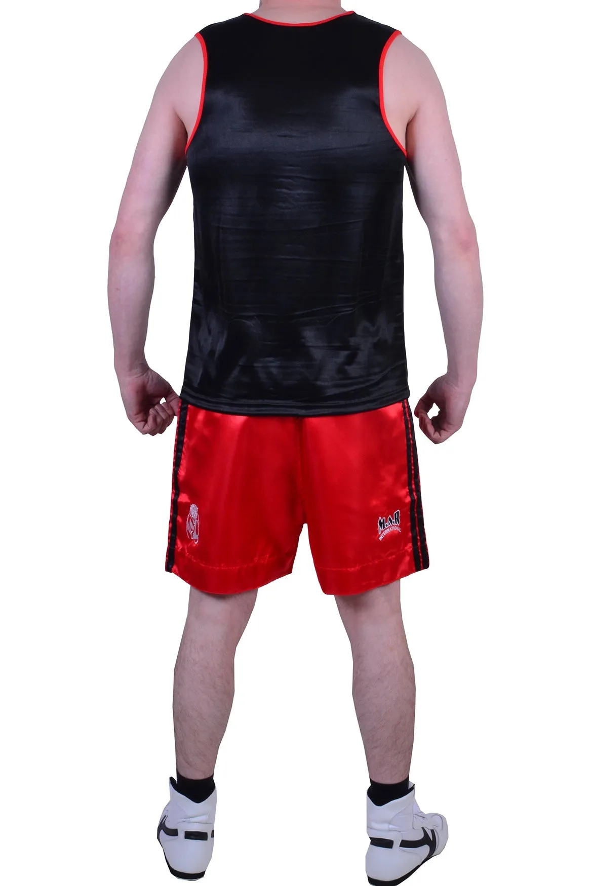 MAR-102C | Red & Black Boxing Shorts & Vest