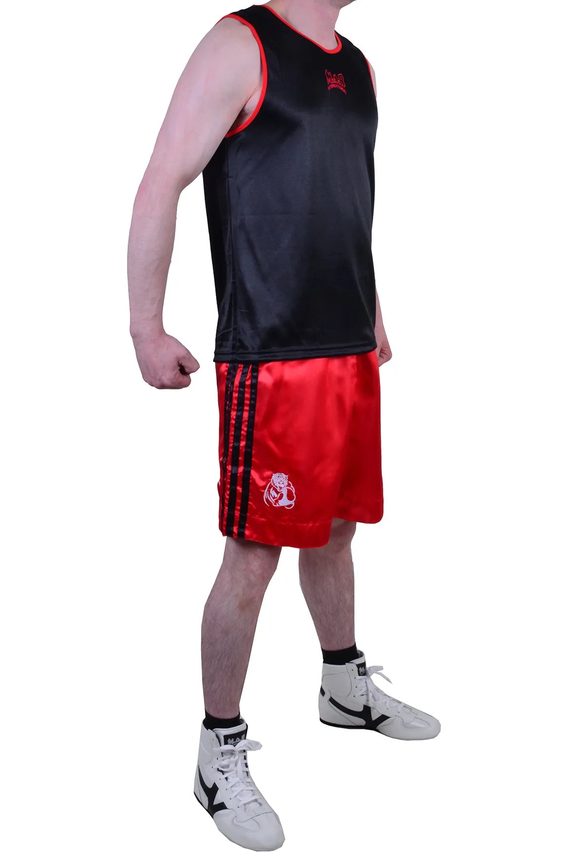 MAR-102C | Red & Black Boxing Shorts & Vest