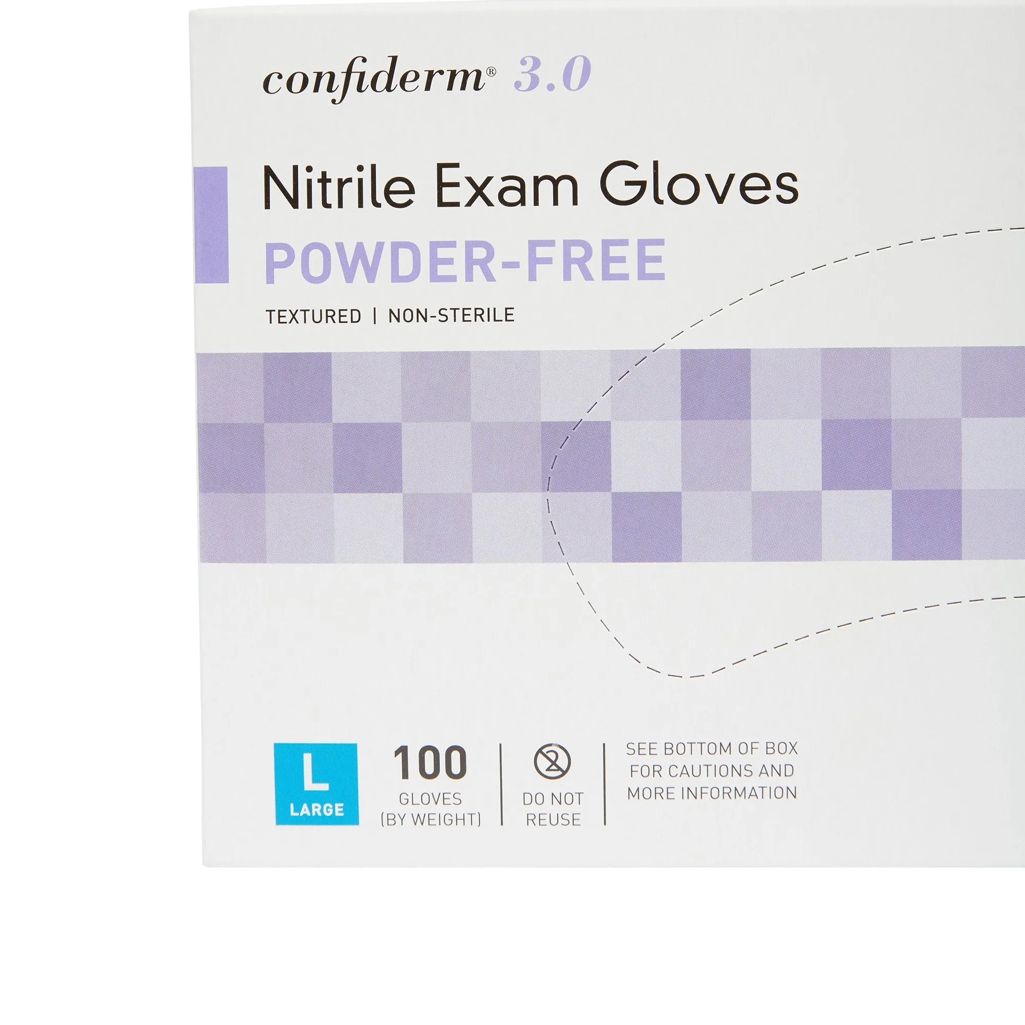 McKesson Confiderm® 3.0 Nitrile Exam Glove, Powder-Free, Large, Blue