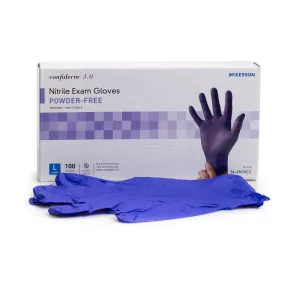 McKesson Confiderm® 3.0 Nitrile Exam Glove, Powder-Free, Large, Blue