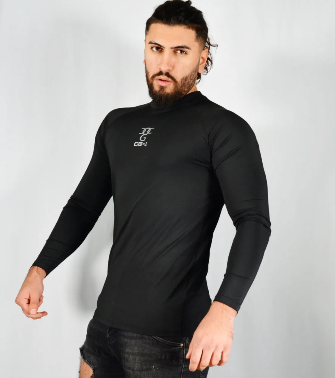 Mens O.G 1 Sports Base layer Black Long Sleeve Compression Shirt