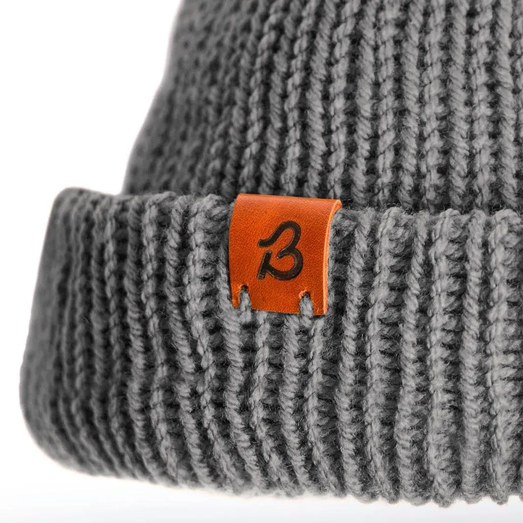 Merino Wool Beanie Hat - Smoke Grey