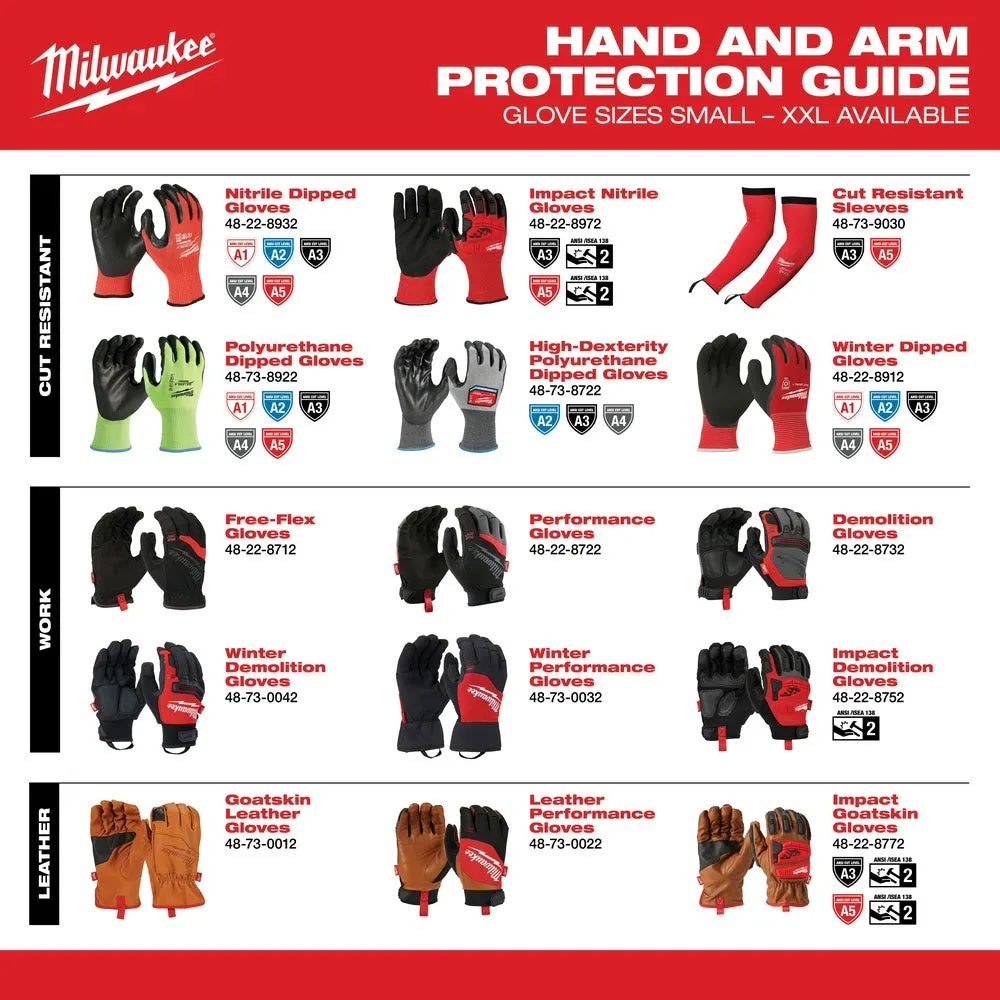 Milwaukee 48-73-8933 High Visibility Cut Level 3 Polyurethane Dipped Safety Gloves - X-Large