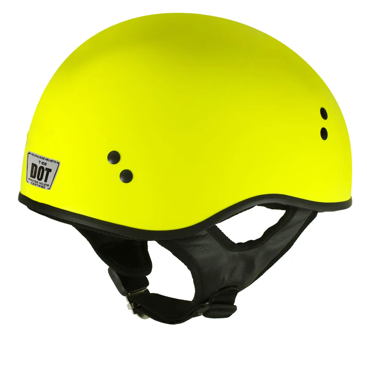 Milwaukee Helmets T68 'The O.G.' Hi-Vis Neon Yellow Motorcycle DOT