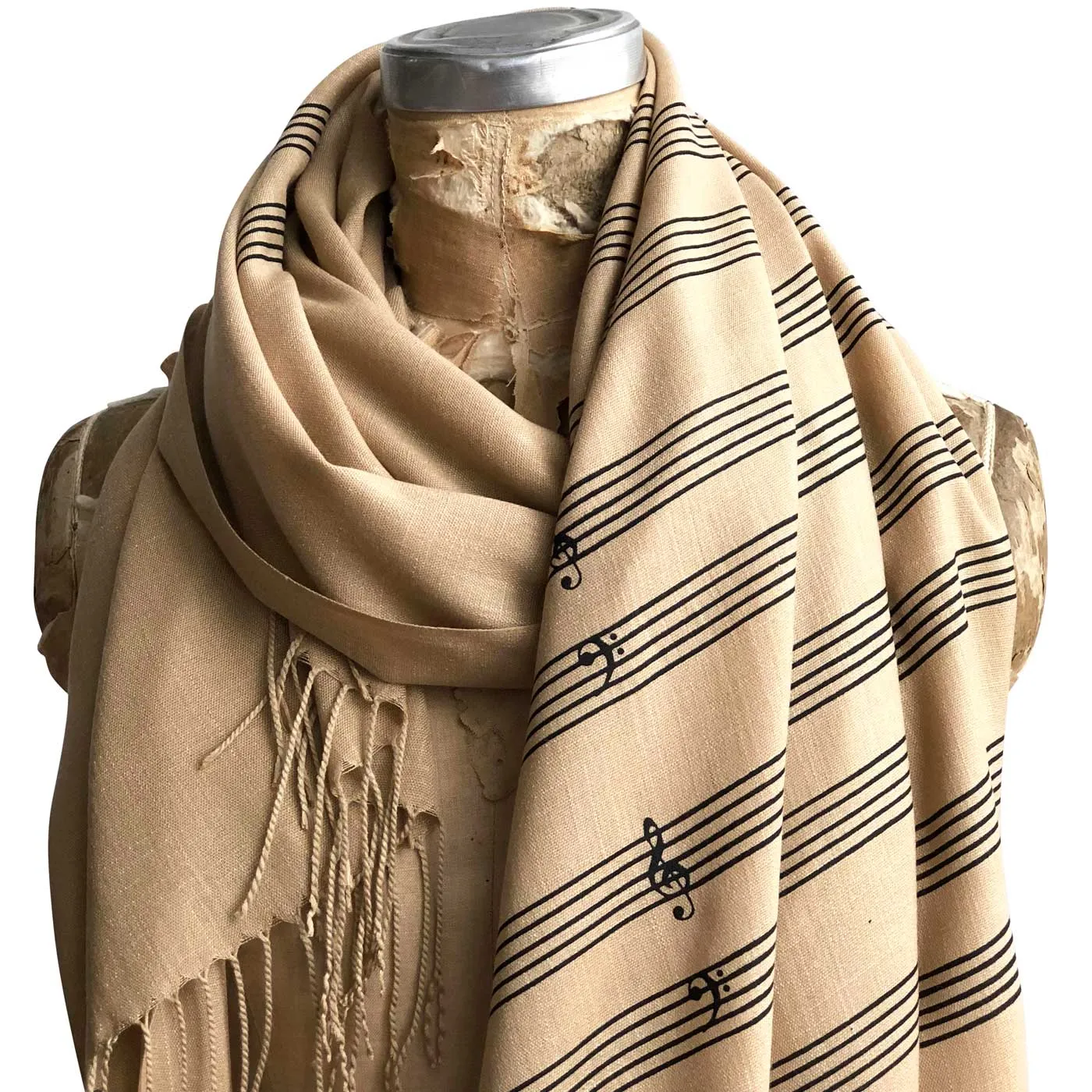 Music Manuscript Paper Bamboo Scarf, Sheet Music Pashmina