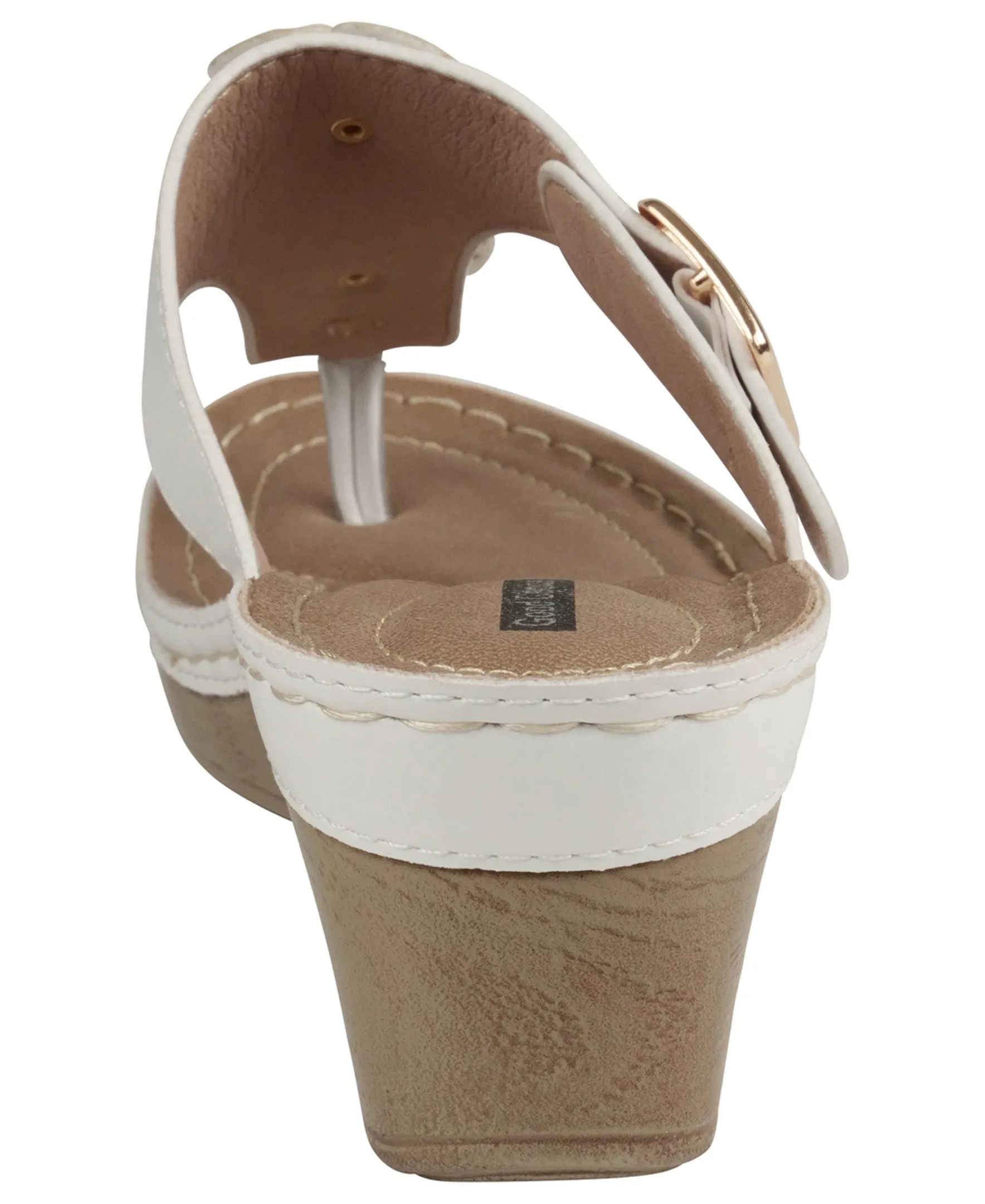 Narbone White Wedge Sandals