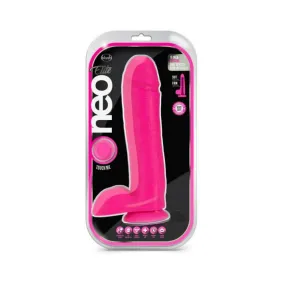 Neo Elite - 10-inch Silicone Dual-density Cock With Balls - Neon Pink