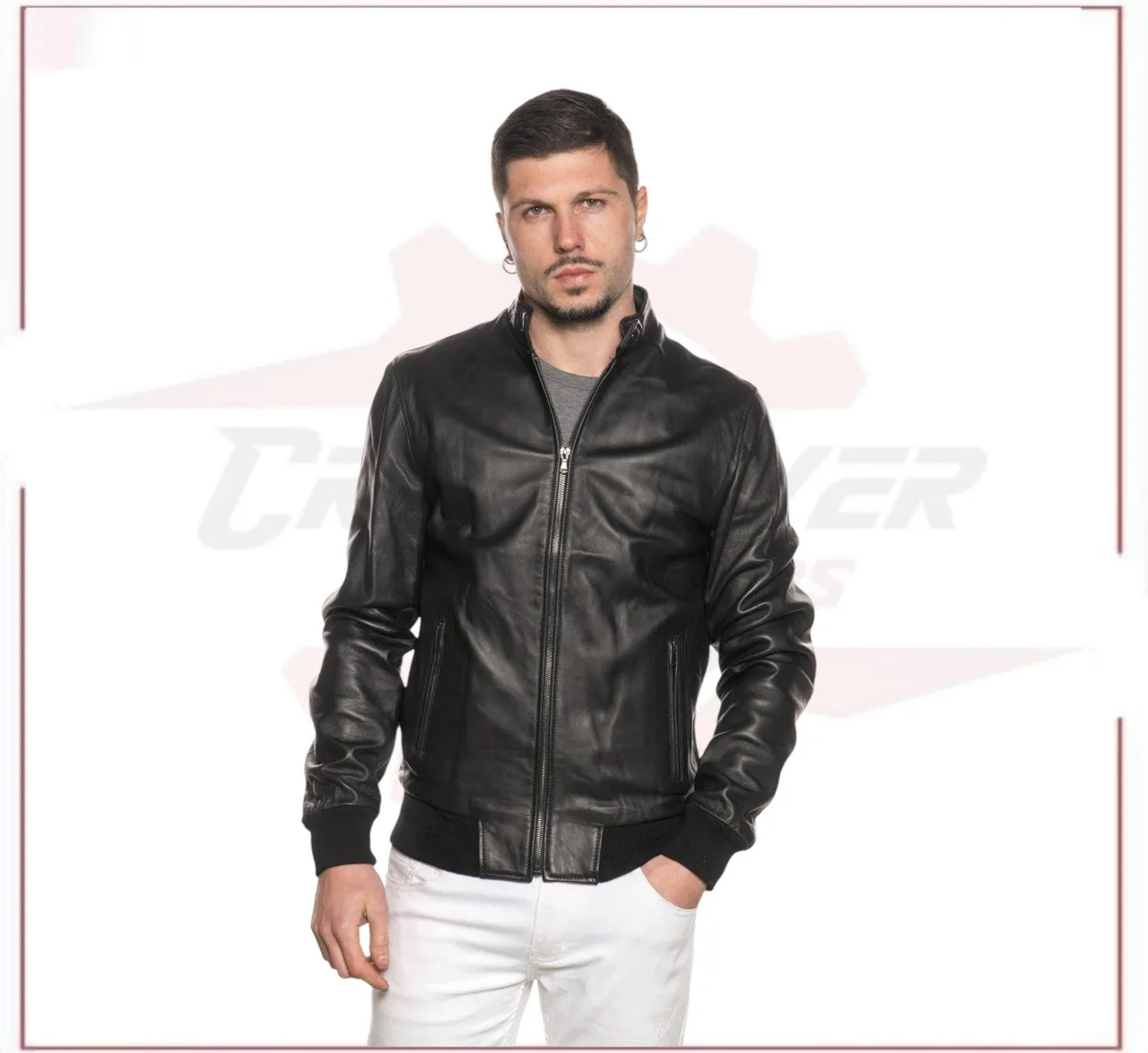 New Bomber Men in Genuine Black Leather