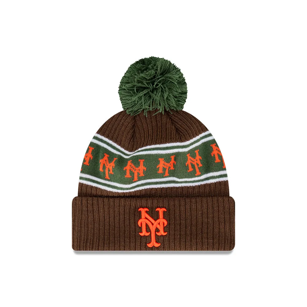 New Era Beanie MLB NY Beef N Broc New York Mets Walnut