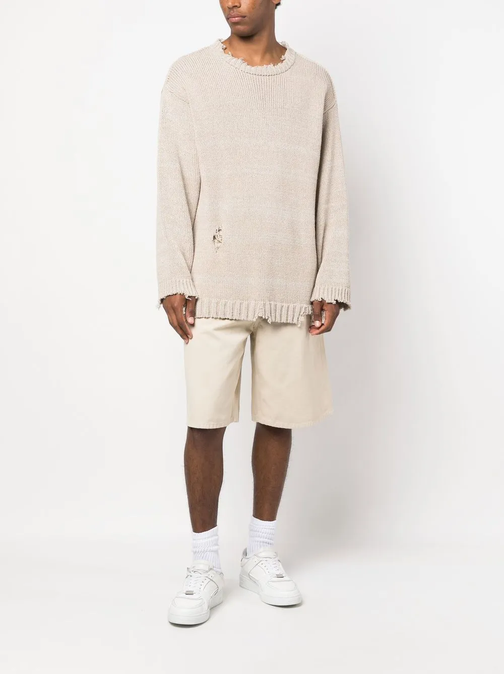 Off White Shorts Beige