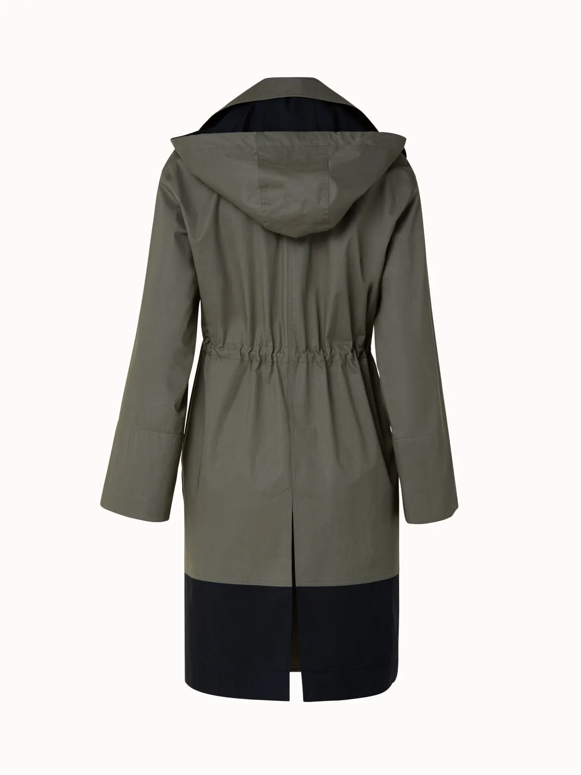 Parka in Cotton Blend with Detachable Hood