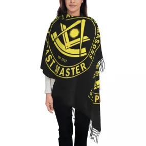 Past Master Blue Lodge Scarf - Black & Yellow Printed Design