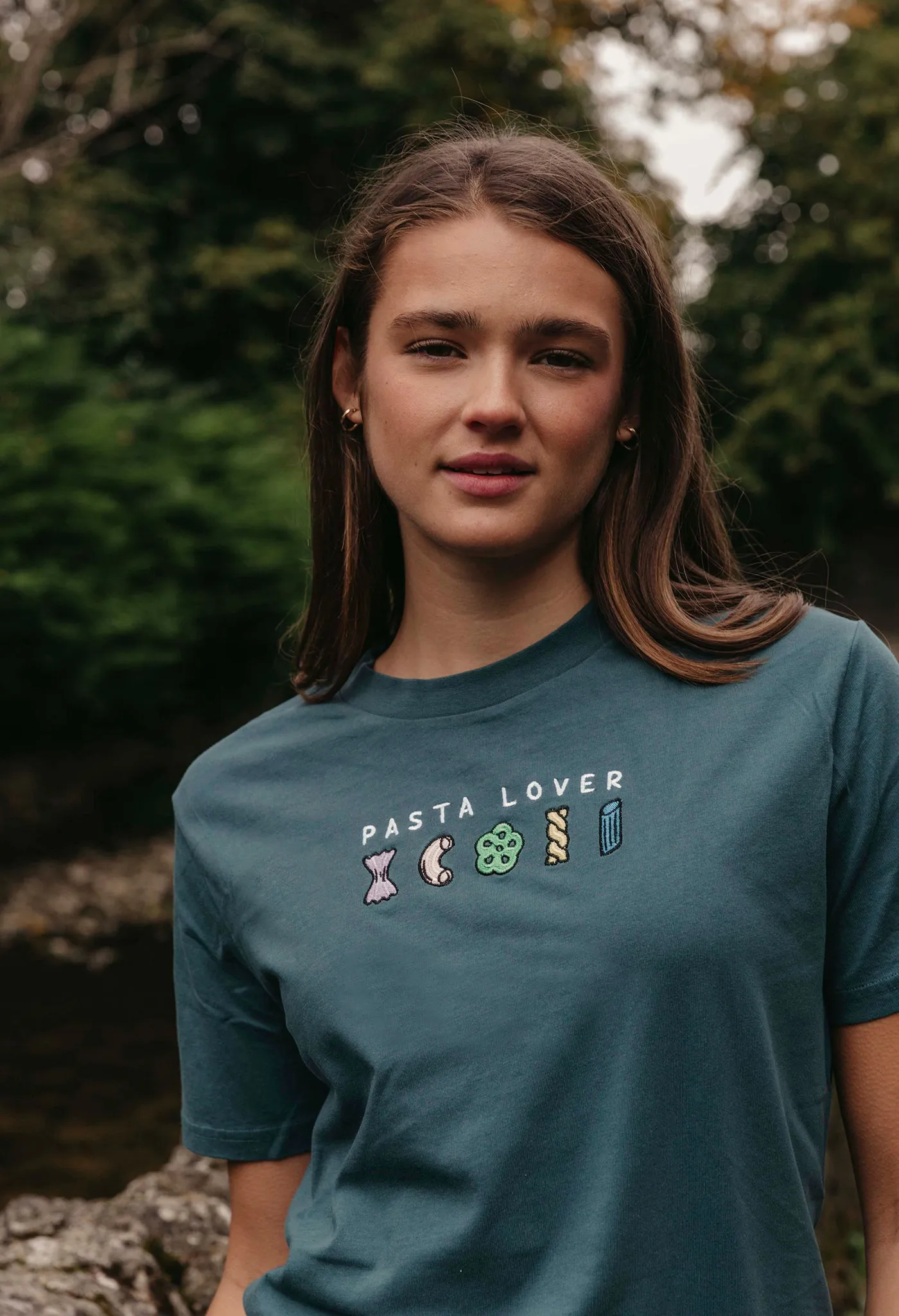 Pasta Lover Embroidered Organic Cotton T-Shirt