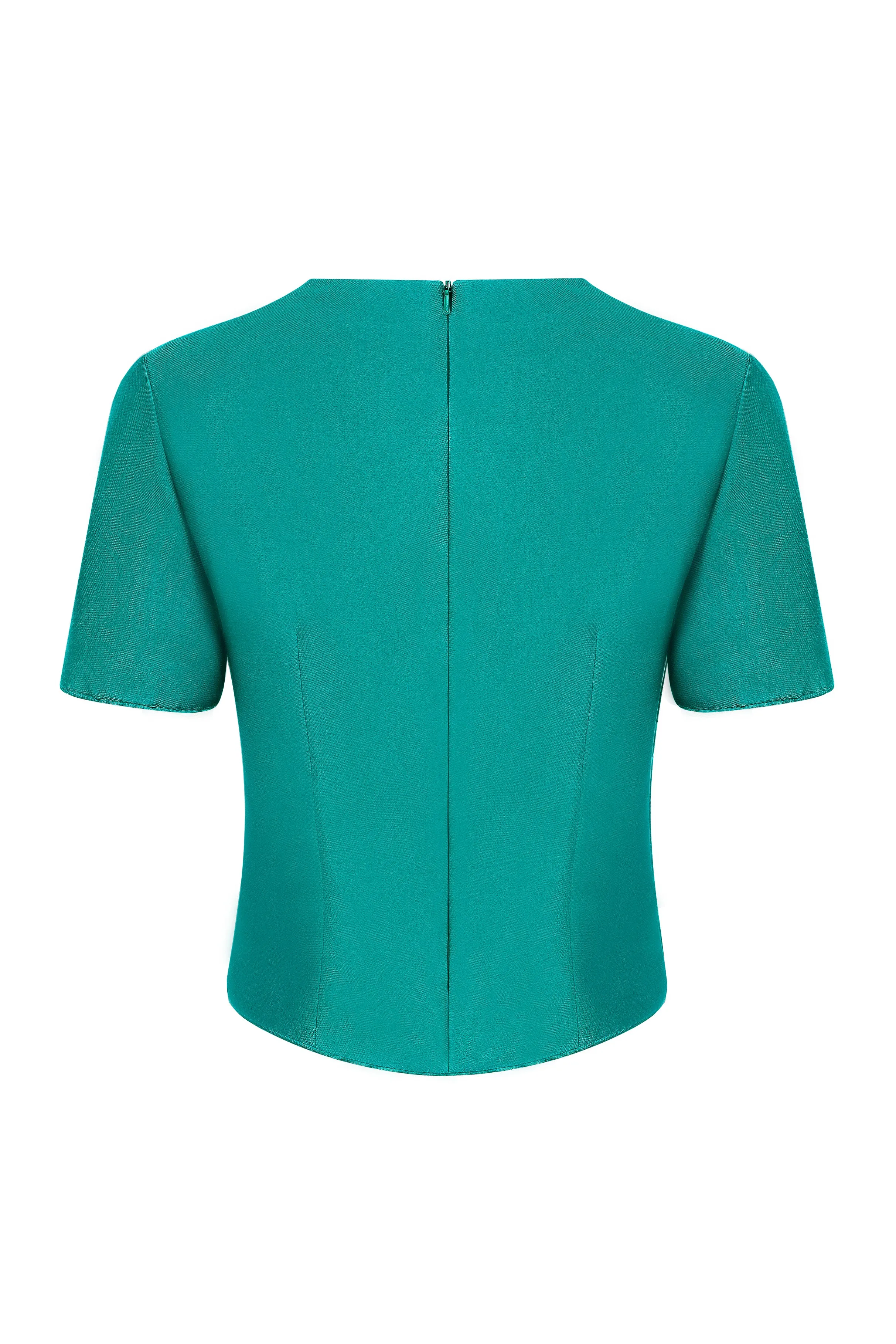 Peacock Sateen Top - Tessa