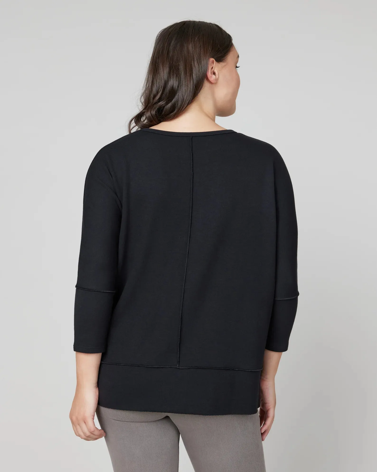 Perfect Length Top, Dolman 3/4 Sleeve - Very Black