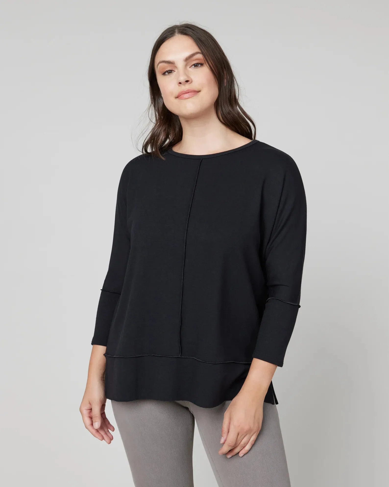 Perfect Length Top, Dolman 3/4 Sleeve - Very Black