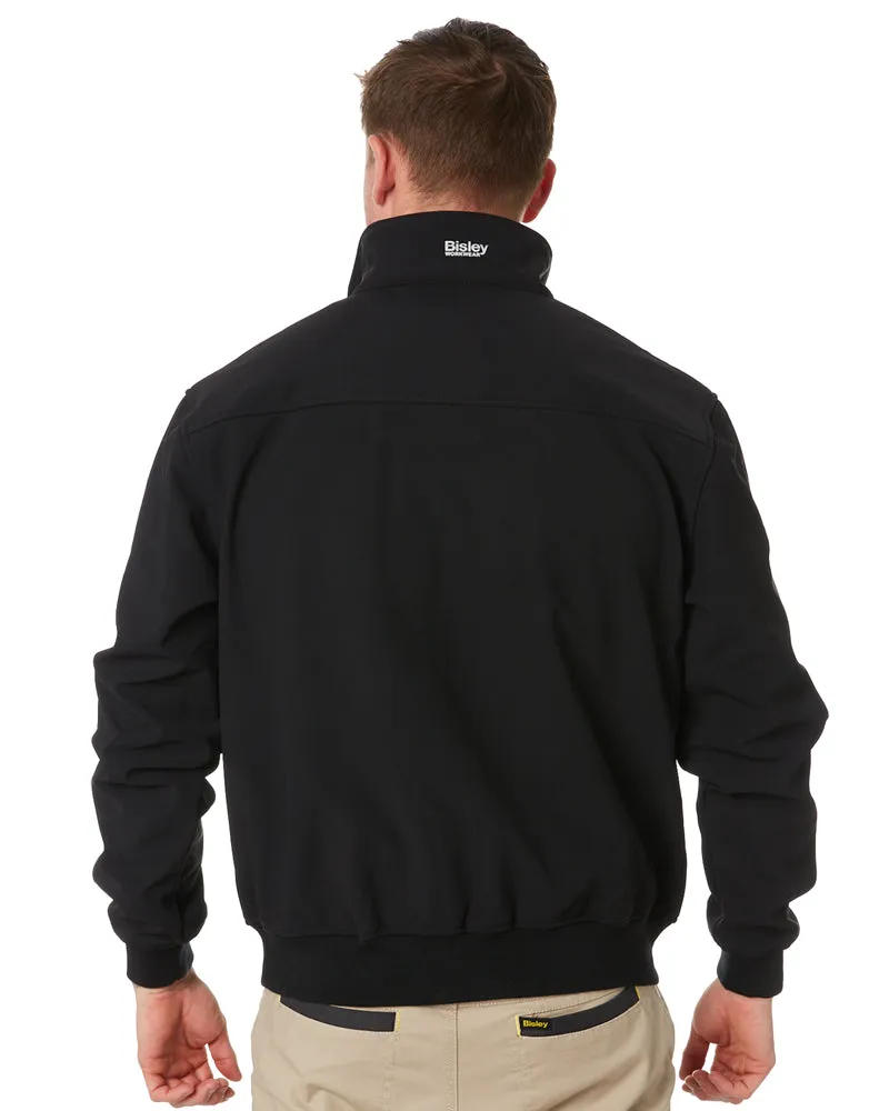 Premium Soft Shell Bomber Jacket - Black