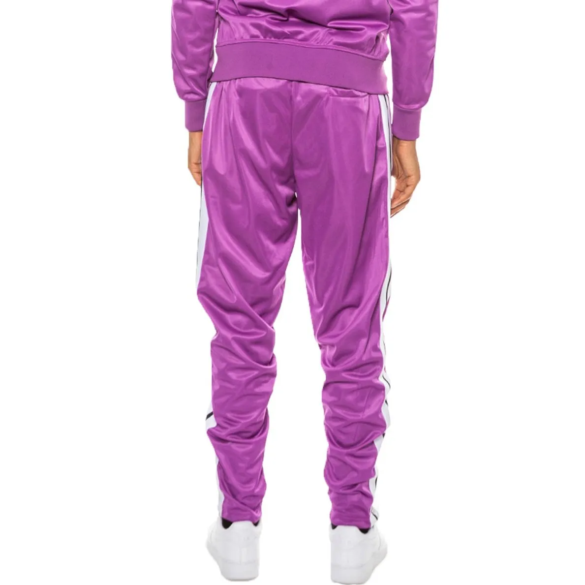 Purple Striped Tape Track Pants