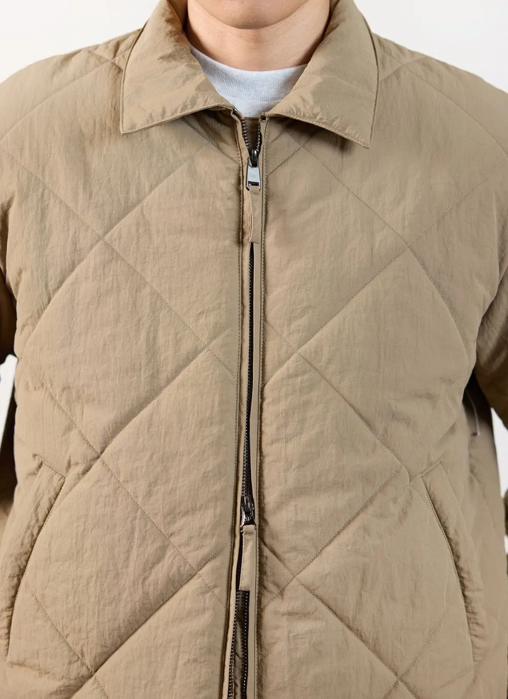 Quilted Jacket | Internal Pockets | Beige