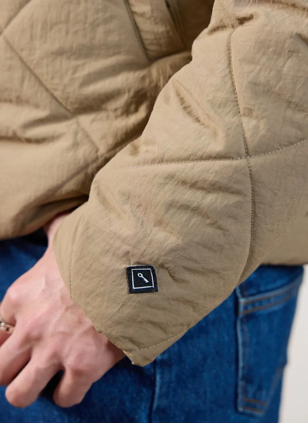 Quilted Jacket | Internal Pockets | Beige