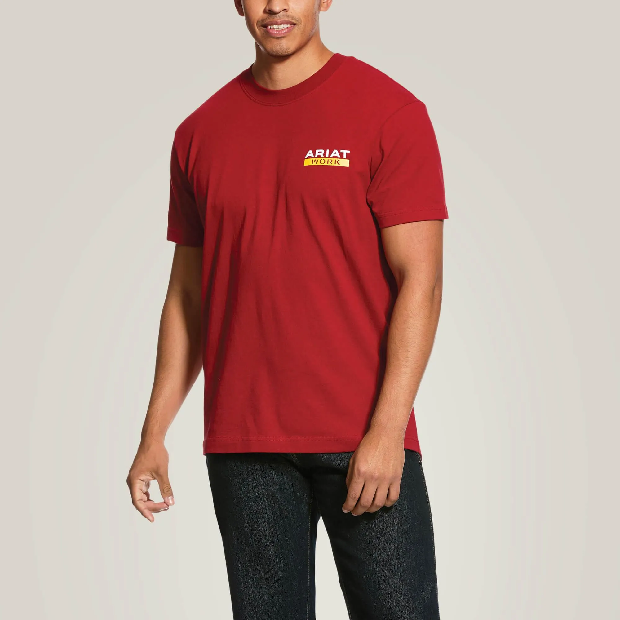 Rebar Cotton Strong Roughneck Graphic T-Shirt - Rio Red