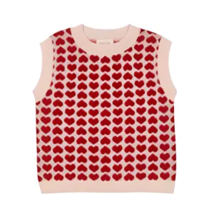 Red and Pink Heart Mimosa Sweatervest