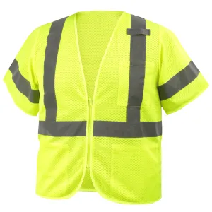 Revco VS2030-LM Lime ANSI Class 2 Short Sleeve Polyester Hi-Vis Safety Vest (1 Vest)