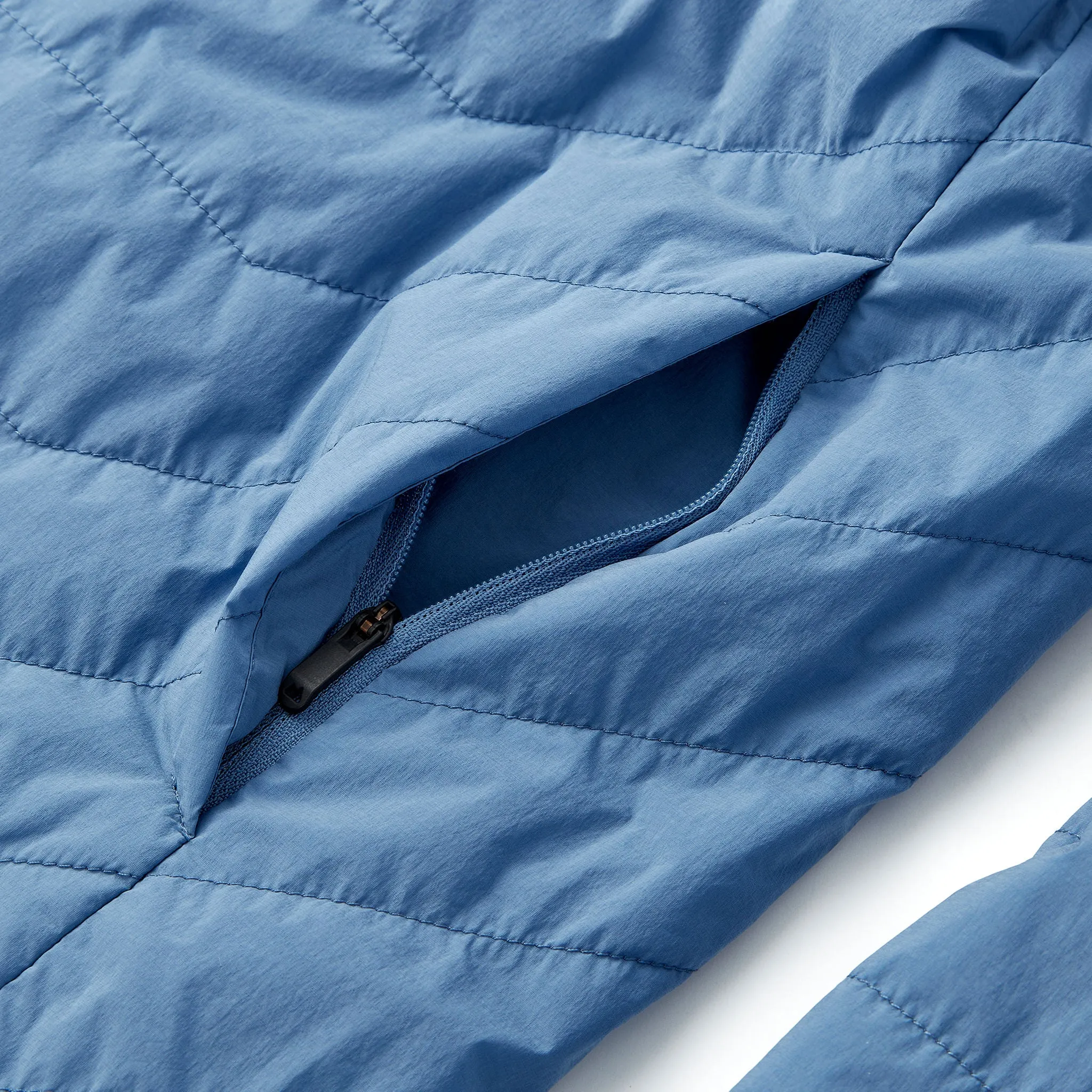 Reversible Insulated Shirt Jacket in Dusty Blue