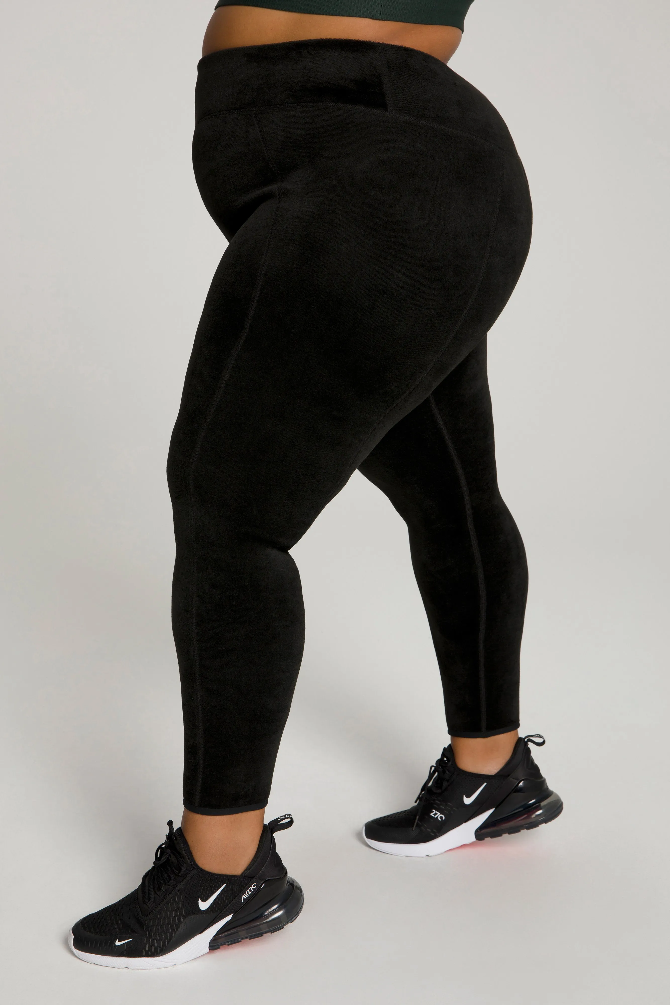 REVERSIBLE VELOUR LEGGING | BLACK001