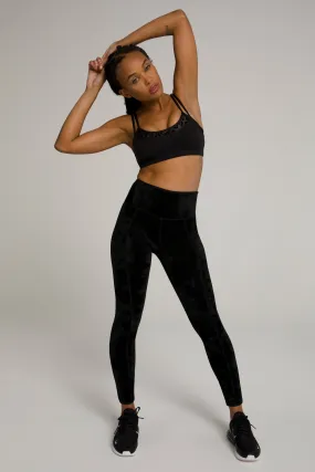 REVERSIBLE VELOUR LEGGING | BLACK001