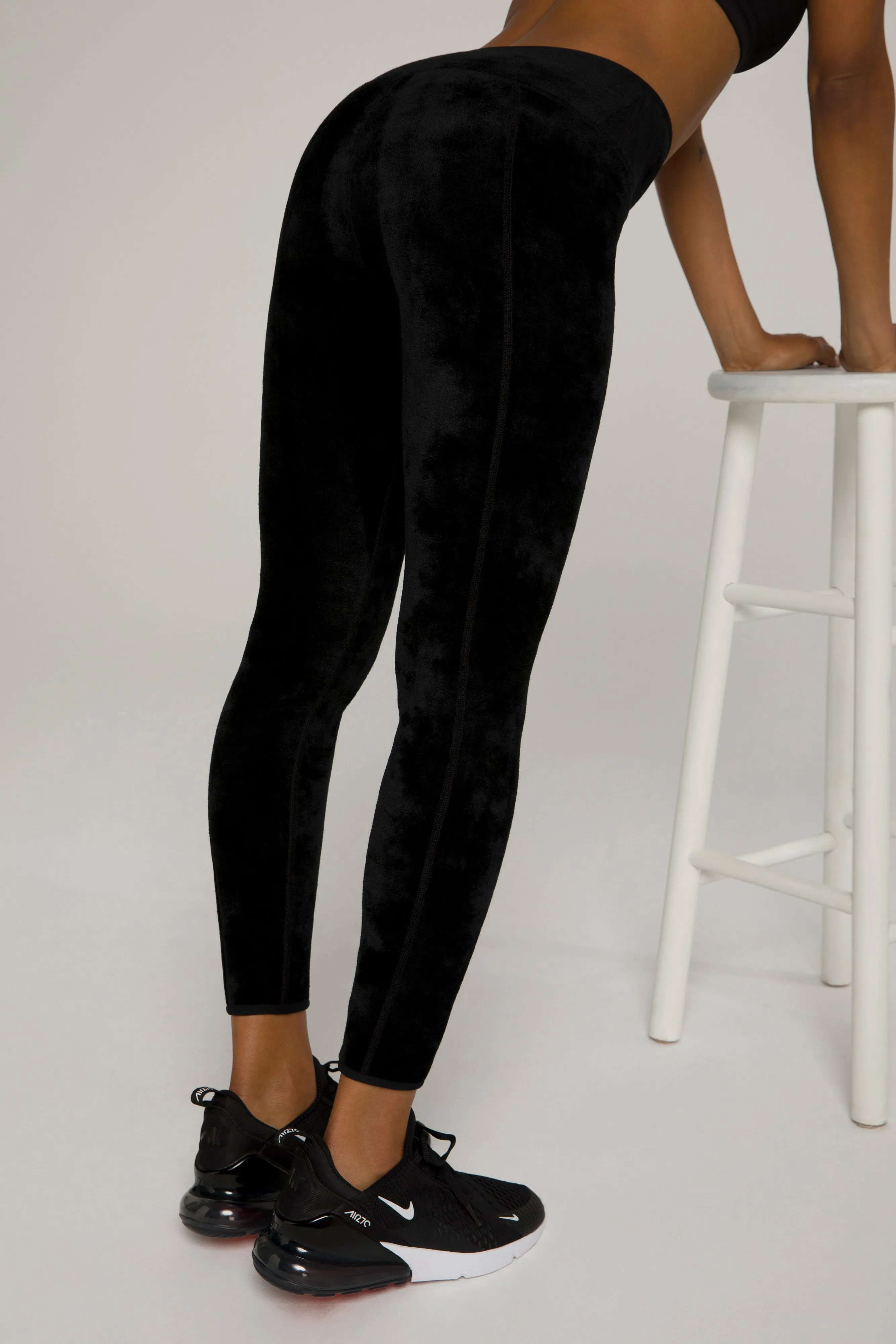 REVERSIBLE VELOUR LEGGING | BLACK001