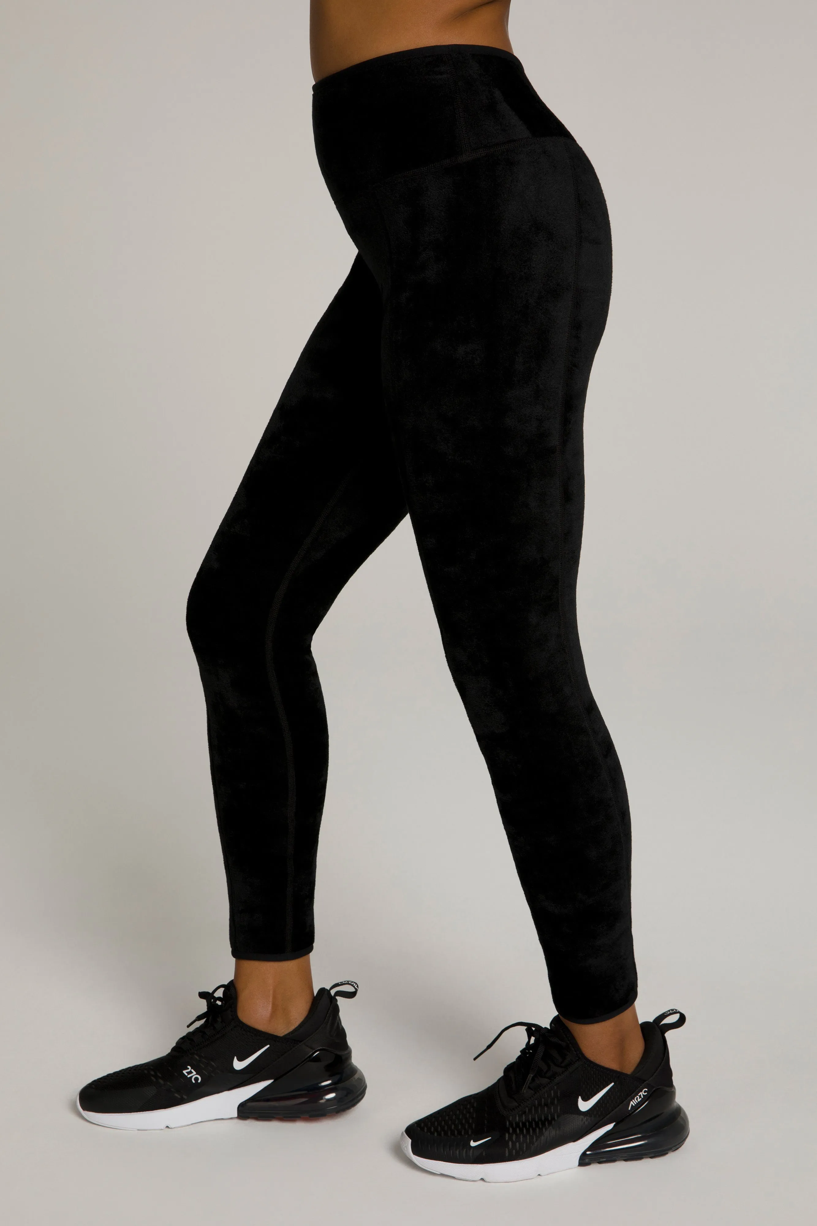 REVERSIBLE VELOUR LEGGING | BLACK001