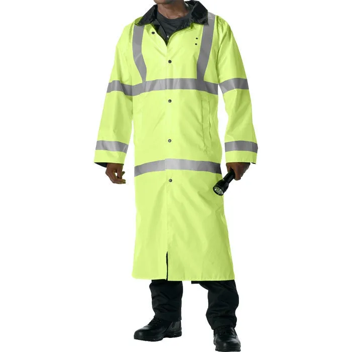 Safety Green To Black - Reflective High-Visibility Reversible Rain Parka with Hood