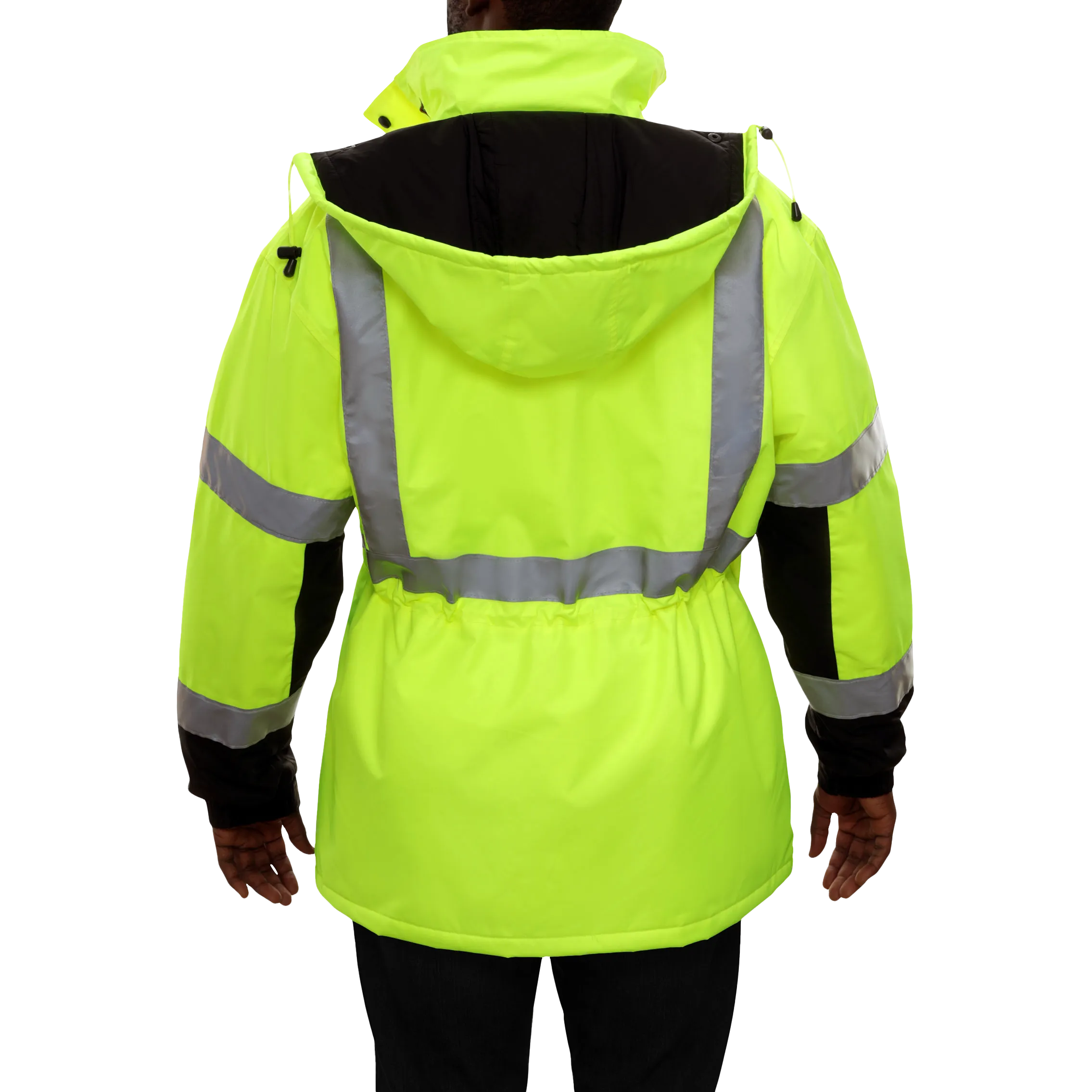 Safety Jacket Thinsulate Parka Breathable Waterproof Hooded 2-Tone Lime