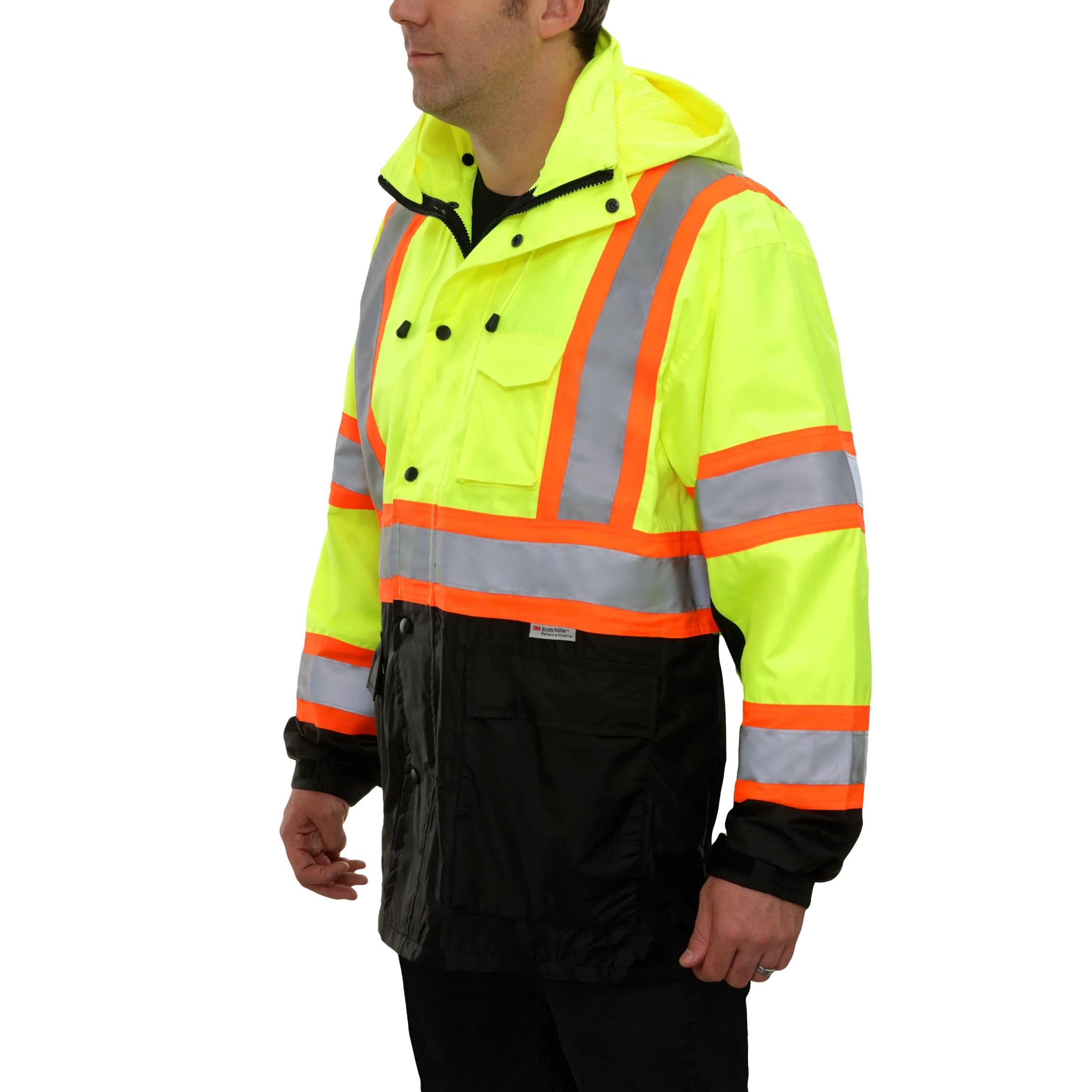 Safety X-Back DOT Jacket HiVis Parka Breathable Waterproof Hooded