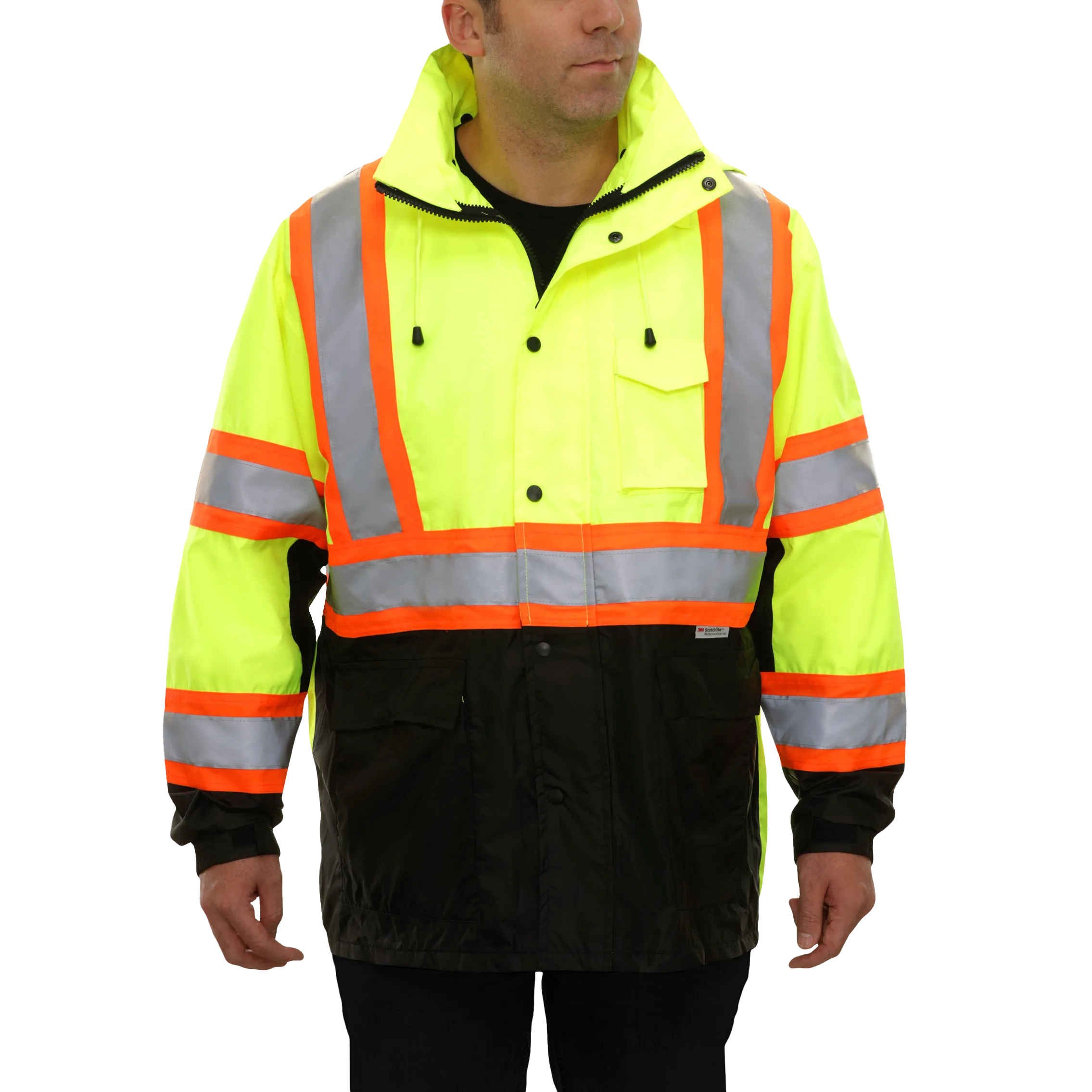 Safety X-Back DOT Jacket HiVis Parka Breathable Waterproof Hooded