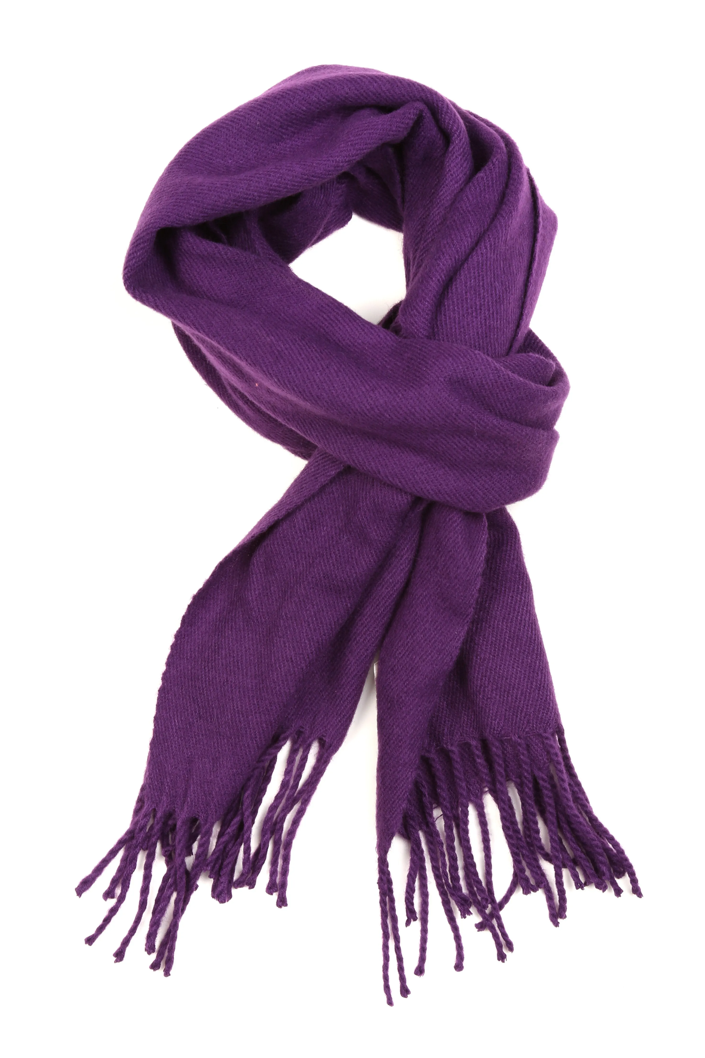 Sakkas Booker Cashmere Feel Solid Colored Unisex Winter Scarf With Fringe