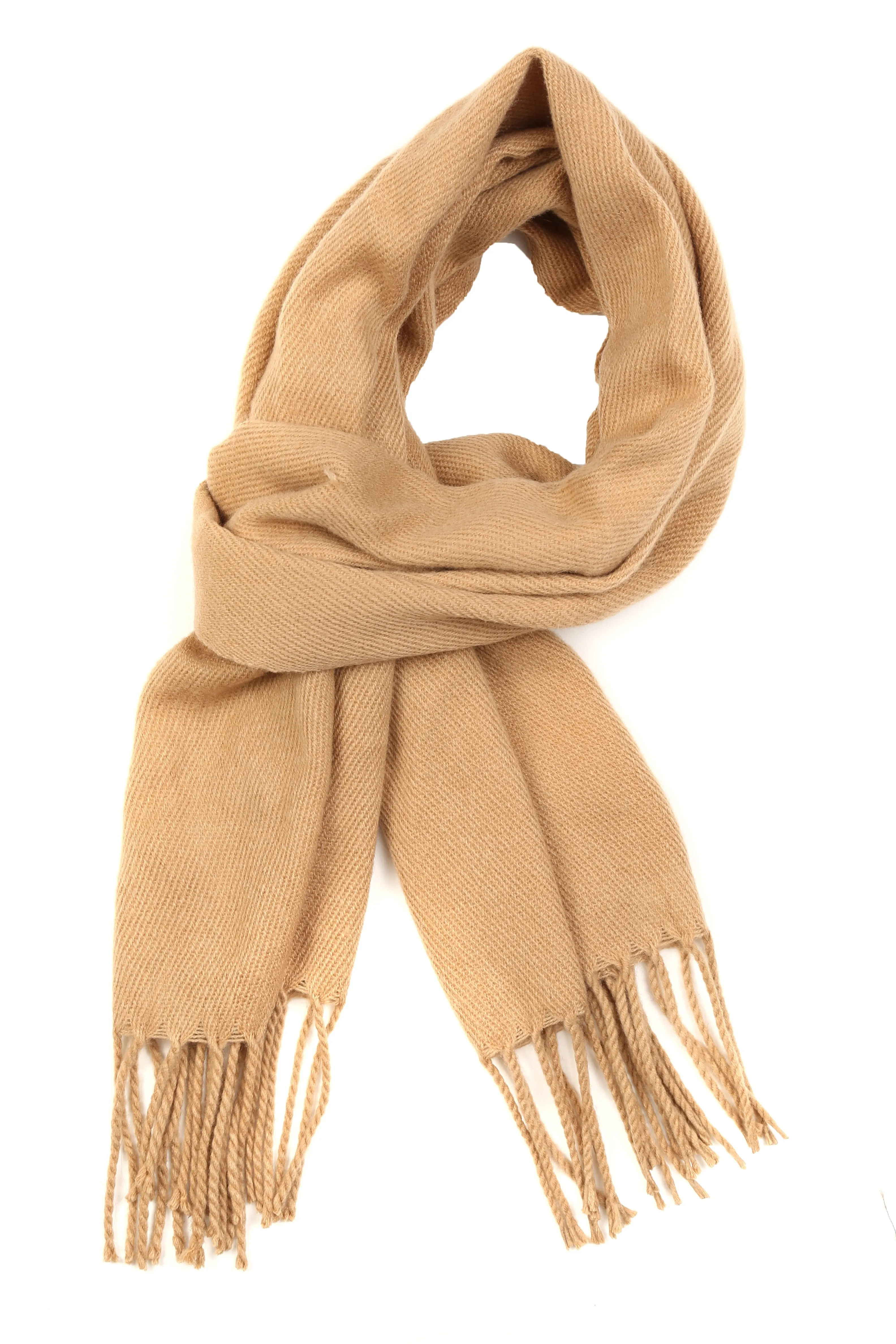 Sakkas Booker Cashmere Feel Solid Colored Unisex Winter Scarf With Fringe