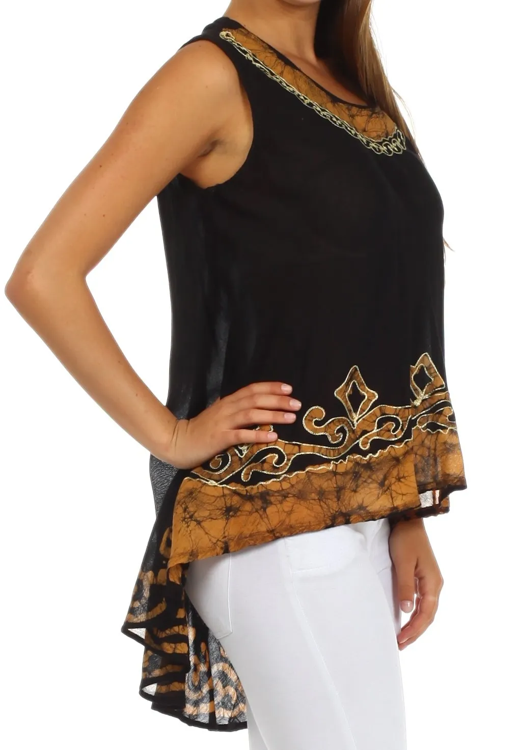 Sakkas Wild Raven Batik Hi Lo Blouse / Tunic