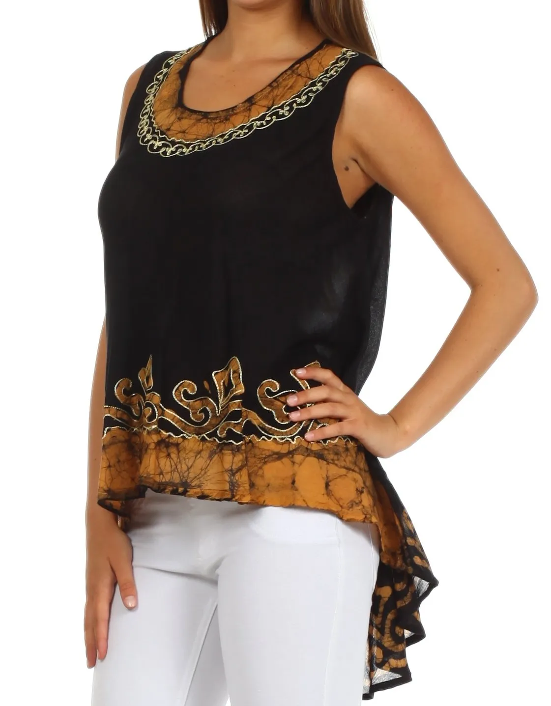 Sakkas Wild Raven Batik Hi Lo Blouse / Tunic